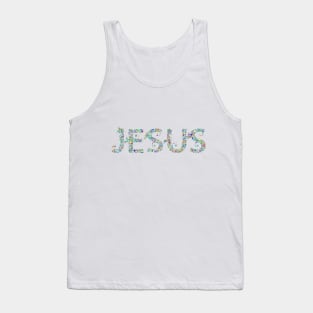 Jesus His name colourful Mosaic style Christian design Tank Top